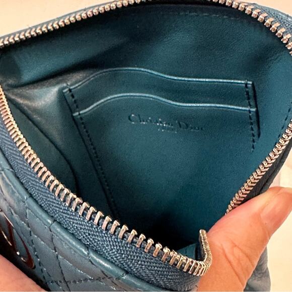 Dior Cannage Caro Multifunction Pouch w/ Wallet Teal Cell phone Pouch Wallet - Picture 6 of 10